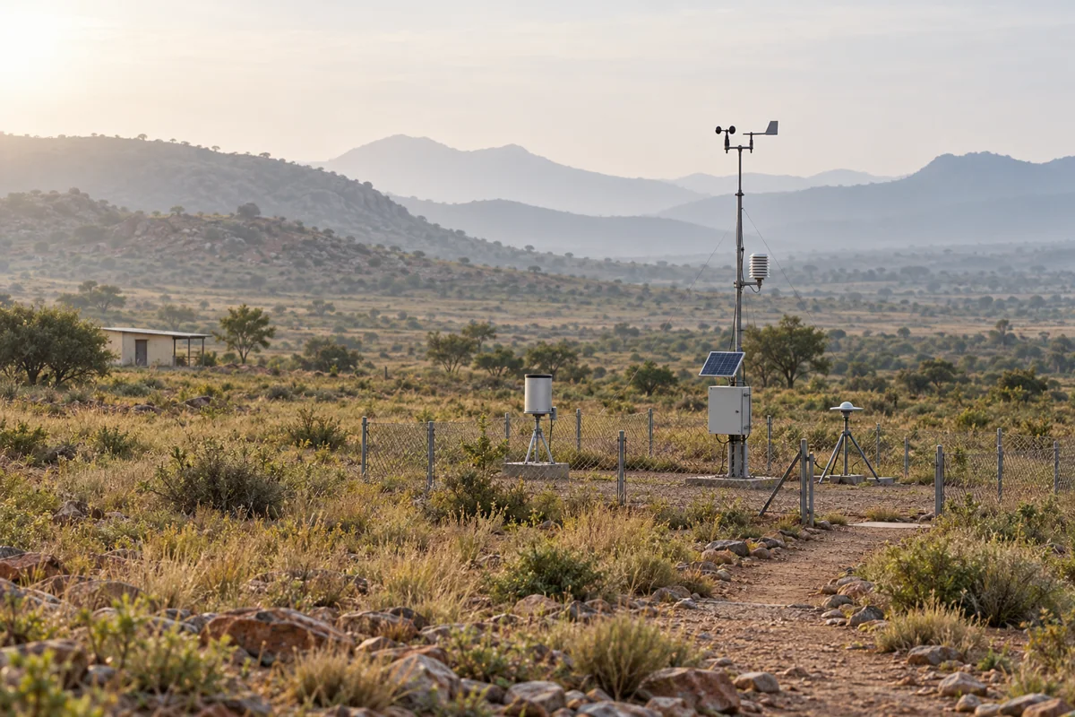 Illustrative environmental research station in a semi-arid Indian landscape